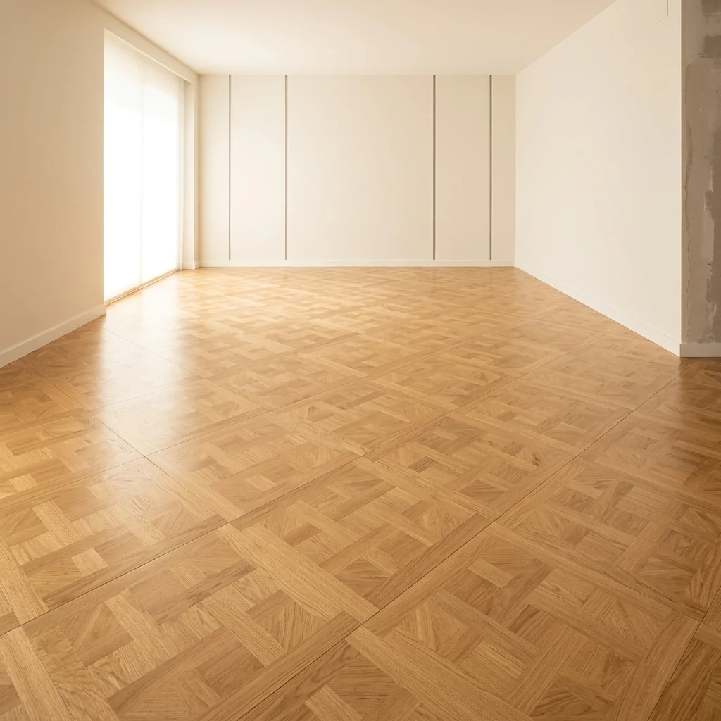 Saló amb el parquet finalitzat